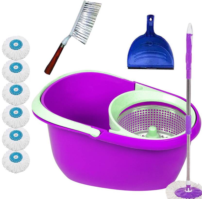 VMOP Unbreakable Bucket Mop f2130 Mop Set, Cleaning Brush, Dustpan