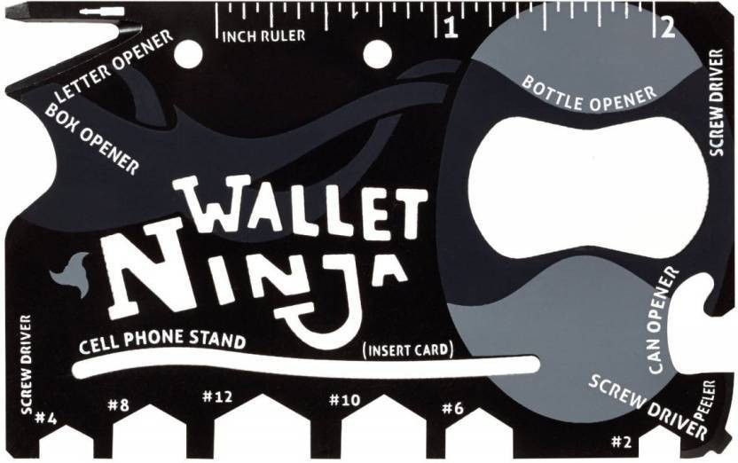 Simxen Wallet Ninja – Innovative Multi-Purpose Credit-Card Sized Tool That Fits in your Wallet – 18 Reliable Everyday Tools in the Size of a Credit-Card Camping & Hiking Multi Tool Kit