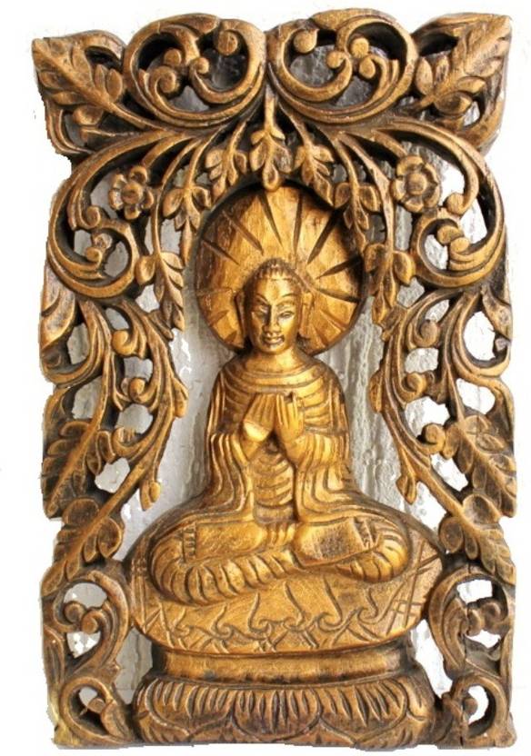 Tamara Artefacts Home Decor Wall Hanging Panel Intricately Hand Tamara Artefacts Home Decor Wall Hanging Panel Intricately Hand Carved Wooden Of Lord Buddha Under The Bodhi Tree Imported