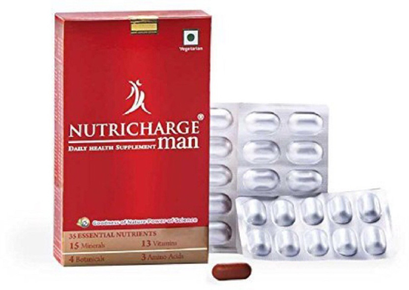 Nutricharge Nutricharge Daily Health supplement for MEN|Energy tab|fitness|Pronutrition B Complex Vitamins - ALL B Vitamins Including B12, B1, B2, B3, B5, B6, B7, B9, Folic Acid - Vitamin B Complex Supplement for Stress, Energy and Healthy Immune System(1) - Flipkart Deal