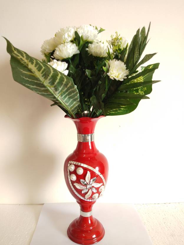 Bluebird White Marigold Artificial Flower With Pot Price In India