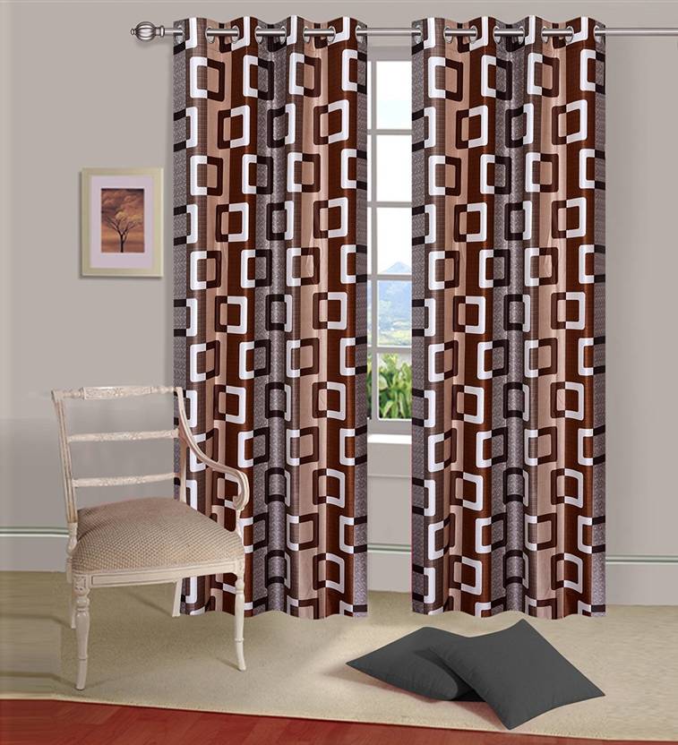 Pooja Cotton 84 Cm 3 Ft Polyester Window Curtain Pack Of 2