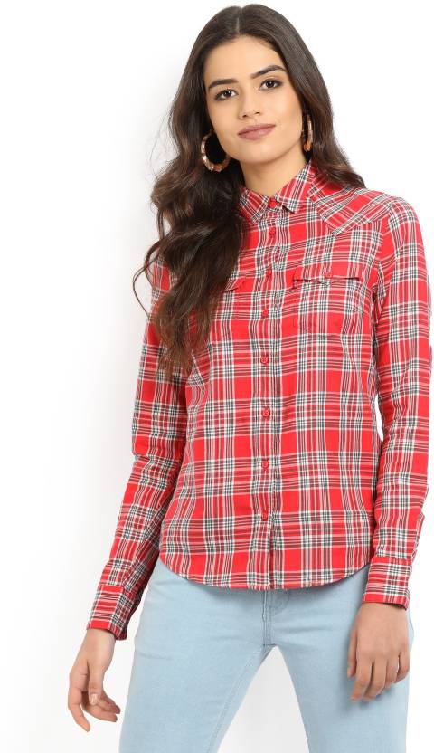 LEVI'S Women Checkered Casual Red Shirt - Buy RED LEVI'S Women Checkered  Casual Red Shirt Online at Best Prices in India 