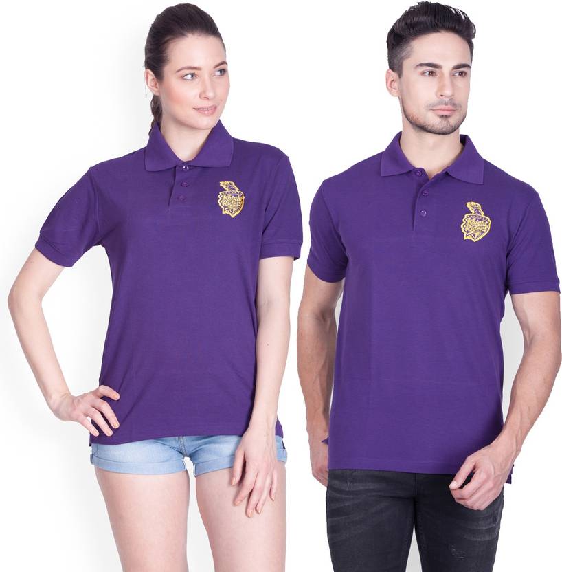 Kolkata Knight Riders Solid Men Women Polo Neck Purple T Shirt Kolkata Knight Riders Solid Men Women Polo Neck Purple T Shirt