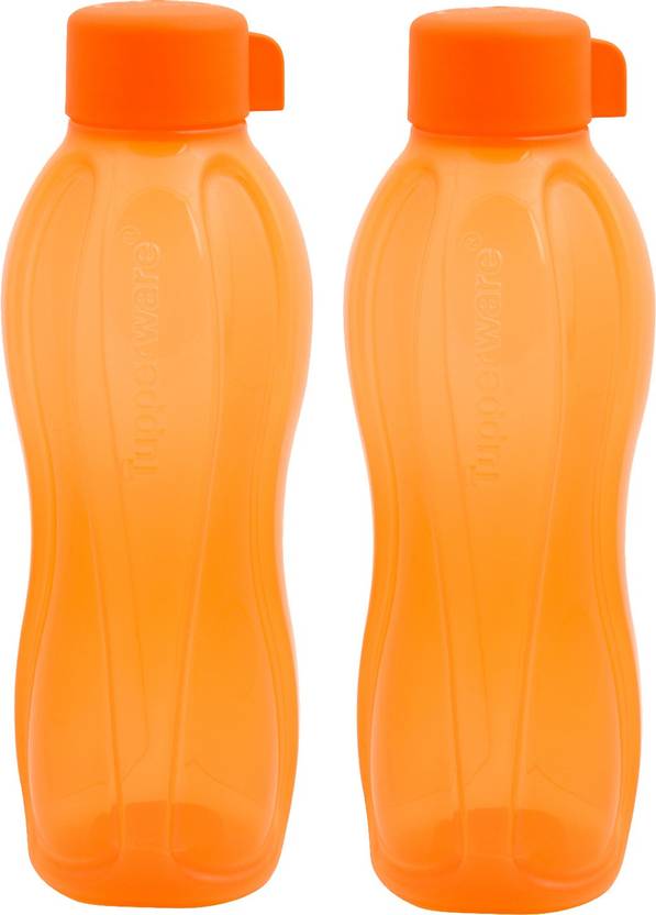 tupperware water bottles set of 2 each 750ml orange color 1500 ml