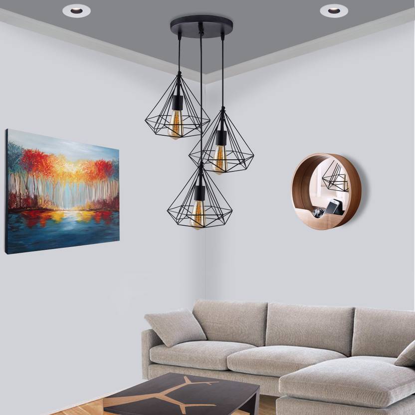 Homesake 3 Lights Round Cluster Chandelier Black Diamond Hanging