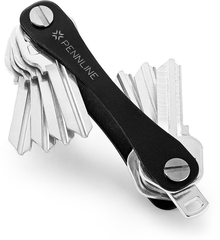 Key Chain Smart Organizer Expandable Metal Holder Holds 30 Keys LED Flashlights