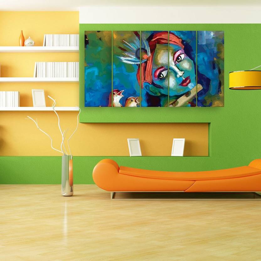 Inephos Multiple Frames Beautiful Krishna Art Wall Painting Digital Inephos Multiple Frames Beautiful Krishna Art Wall Painting Digital Reprint 30 Inch X 52 In India