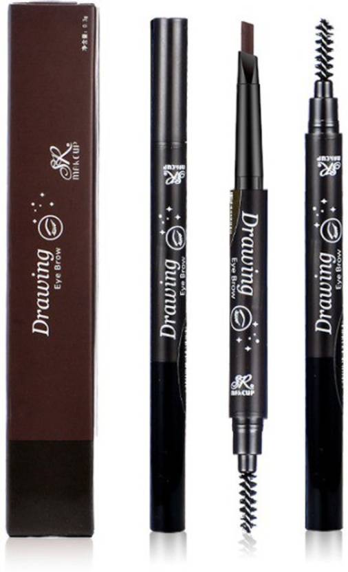 ucanbe Brand Waterproof Automatic Makeup Eyebrow Pencils Natural Double-end Black Brown Color Long Lasting Eye Brow Pen with Brush 12 ml (brown)