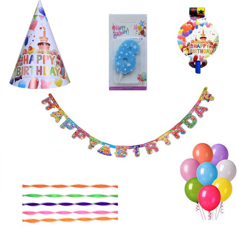 Pepup Cupcake Theme Kids 6th Birthday Party Decoration Value Pack