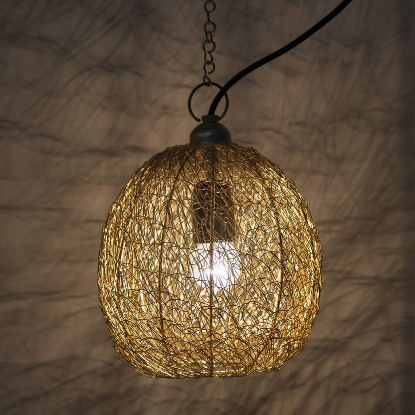 Homesake Classic Twisted Wire Round Hanging Pendant Light Golden Homesake Classic Twisted Wire Round Hanging Pendant Light Golden Fixture Lamp Pendants Ceiling In India