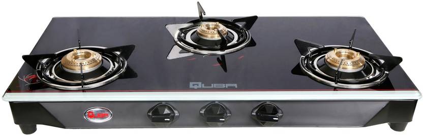 Quba B3 Cherry Blossom Digital Glass Cast Iron Automatic Gas Stove