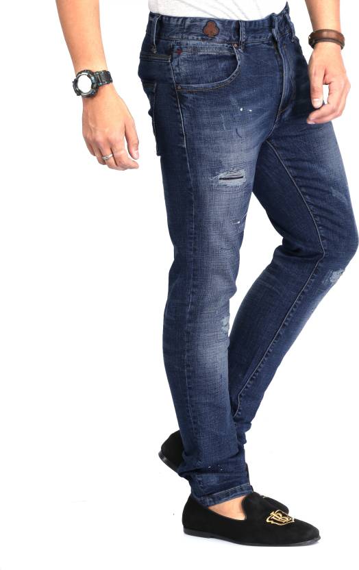 Nostrum Jeans Slim Men Blue Jeans - Buy Medium Blue-Torn-Paint Effects Nostrum  Jeans Slim Men Blue Jeans Online at Best Prices in India | Flipkart.com
