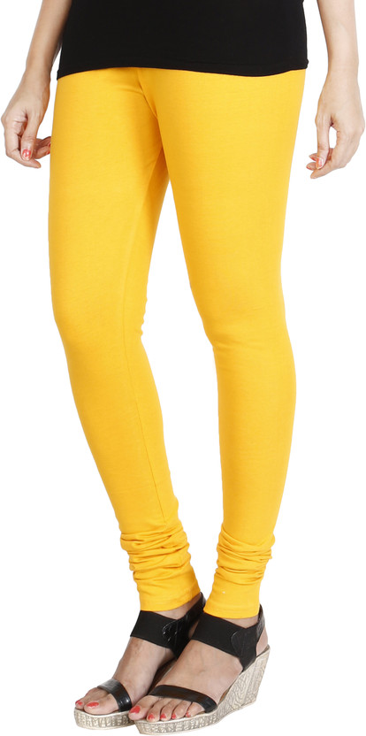 Hrinkar Ethnic Wear Legging(Yellow, Solid)