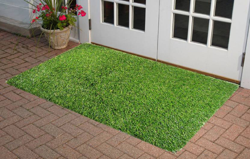 YELLOW WEAVES PVC (Polyvinyl Chloride) Door Mat(Green, Large)