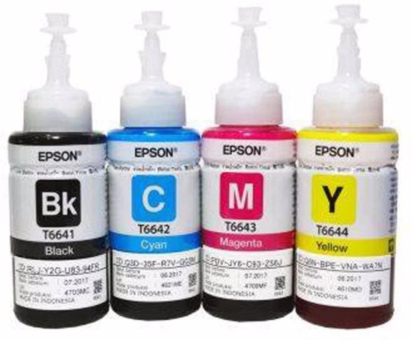 Epson Genuine Official Ink T6641 T6644 Full Set TriColor Ink
