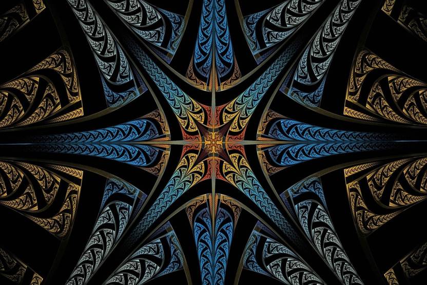 Exclusive Azohp4639 Star Like Fractal Design Full Hd Poster