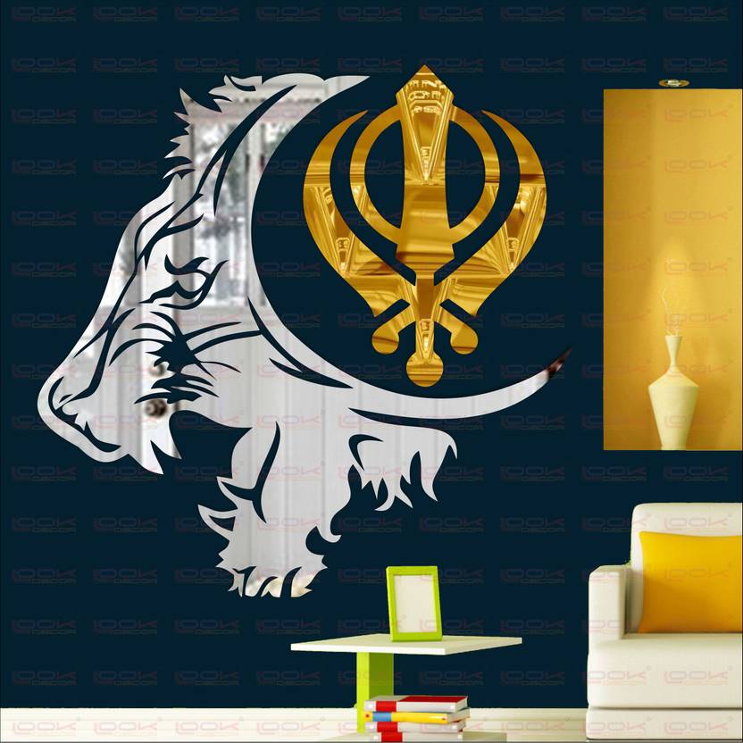 LOOK DECOR Sher A Punjab Silver(Pack Of 2)Code19 Extra Large Self Adhesive Sticker Price in