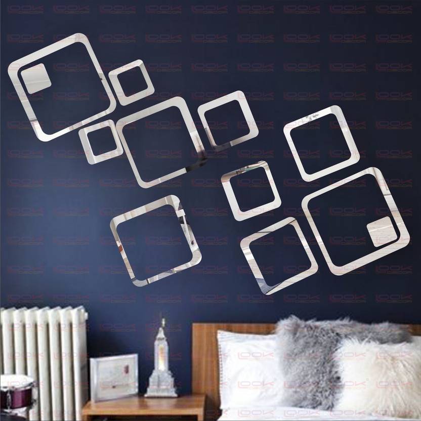 Look Decor Extra Large 12 Square Silver Pack Of Acrylic