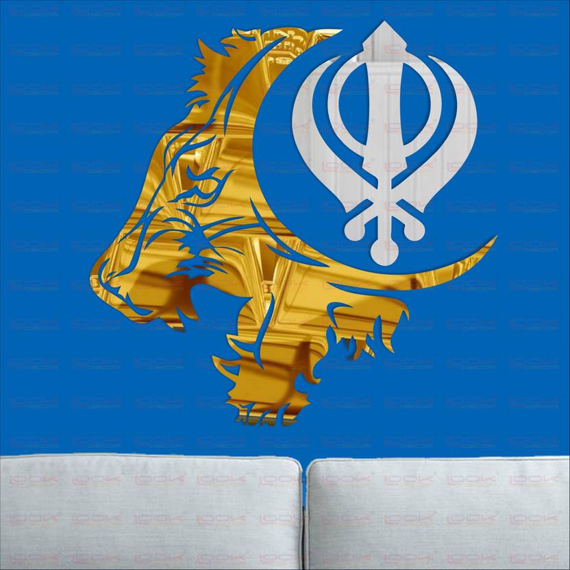 LOOK DECOR 80 cm Sher A Punjab Gold(Pack Of 2)Code9 Self Adhesive Sticker Price in India Buy