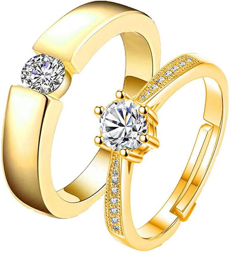 Myki King Queen Love Forever Adjustable Couple Rings Stainless