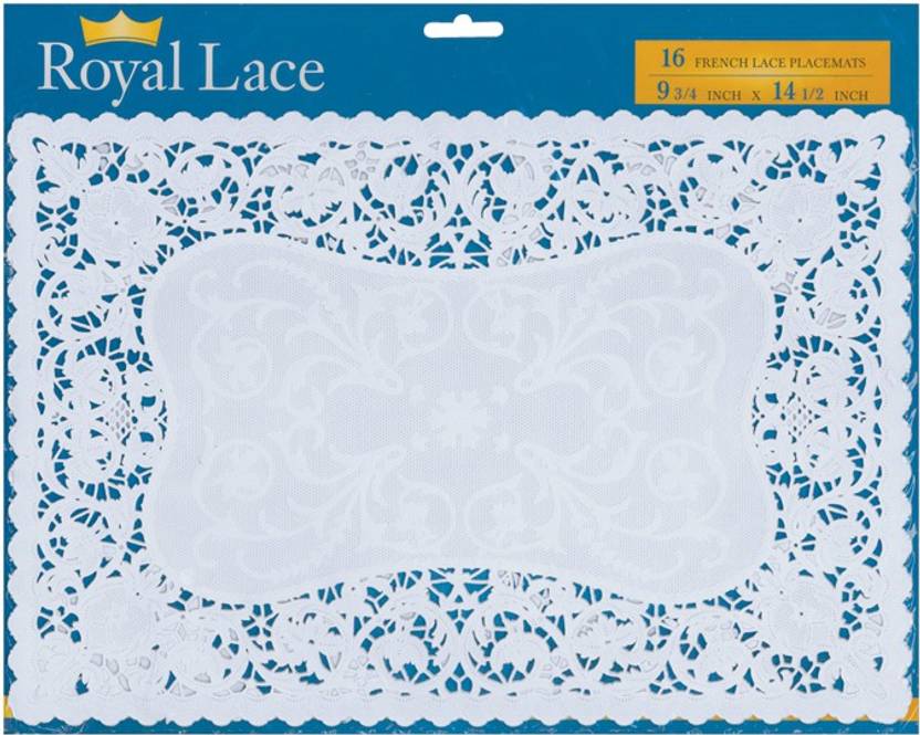 Royal Lace French Lace Paper Doilies 9 75 X14 5 Rectangle White