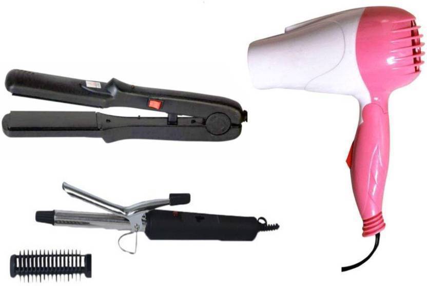 3p Kart Hair Curler With Hair Straightener And Hair Dryer