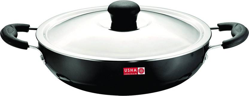 Usha Shriram Non Stick Deep Kadhai 2 Ltr.with ss lid Kadhai 25 cm with Lid Aluminium, Non stick