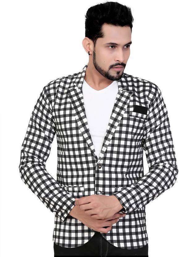 Conway Checkered Single Breasted Party Formal Festive Formal
