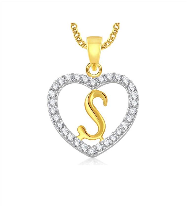dcjewels gorgeous alphabet s letter heart locket with chain for