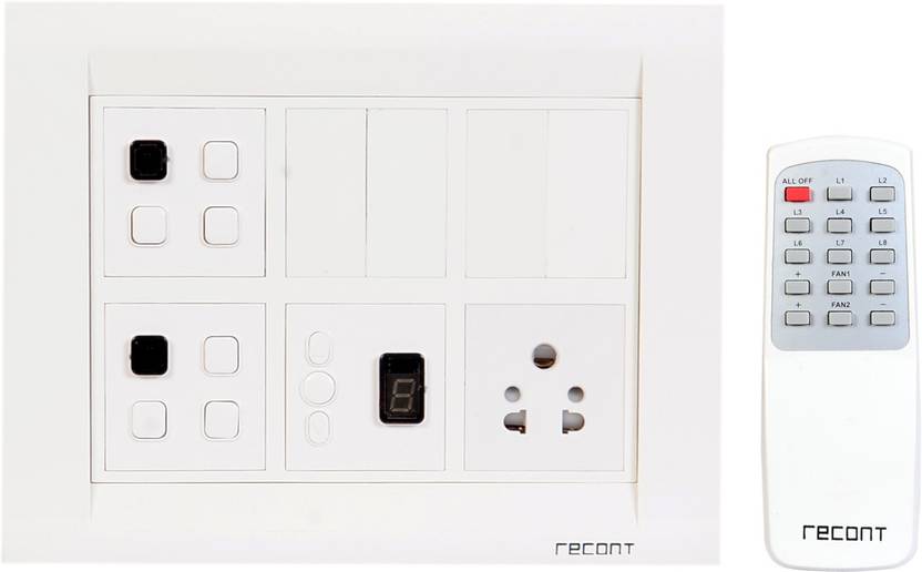 Recont Remote Control 12 Module Switch Board For 6 Lights And 1 Fans Recont Remote Control 12 Module Switch Board For 6 Lights And 1 Fans With Socket 10