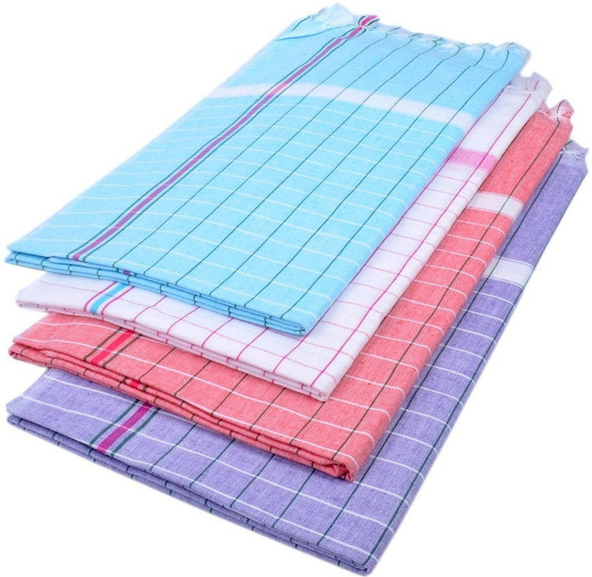 Cotton colors Cotton 200 GSM Bath Towel Set(Pack of 4)