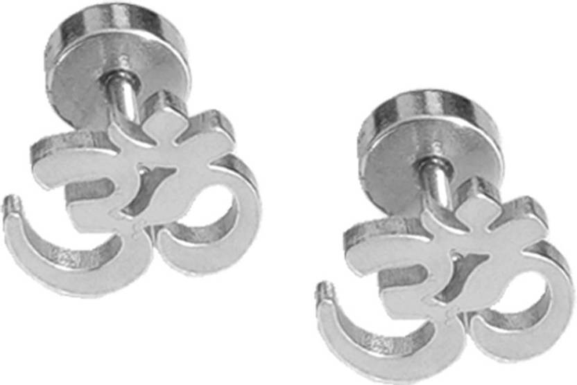 Flipkart Rich Famous Men Jewellery Om Designer Rich Famous Men Jewellery Om Designer Earrings Steel Stud Earring