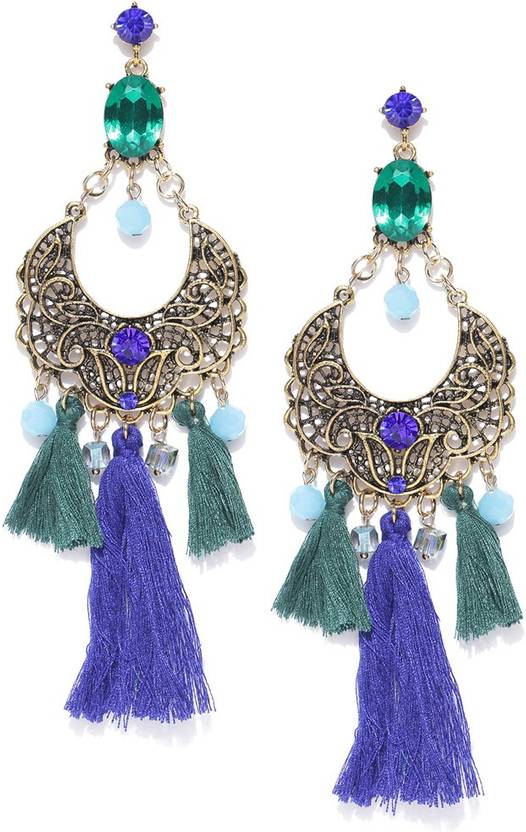 Chika Handmade Tel Stone Costume Jewellery Earrings Metal Dangle Earring Chika Handmade Tel Stone Costume Jewellery Earrings Metal Dangle Earring