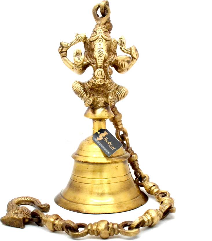 Handecor Ethnic Temple Hanging Bell With Ganesha Brass Decorative