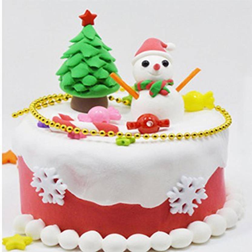 Oncemore Diy Dough Clay Toy Birthday Cake Model Set Children Kids