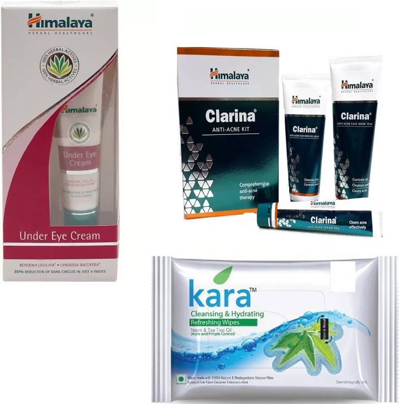 Himalaya Herbals under eye cream,clarina anti acne kit, kara skin care