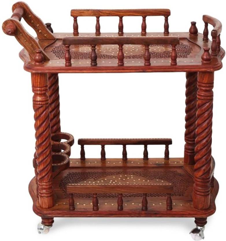 Aarsun Woods Strolley 001 Wooden Kitchen Trolley Price In India