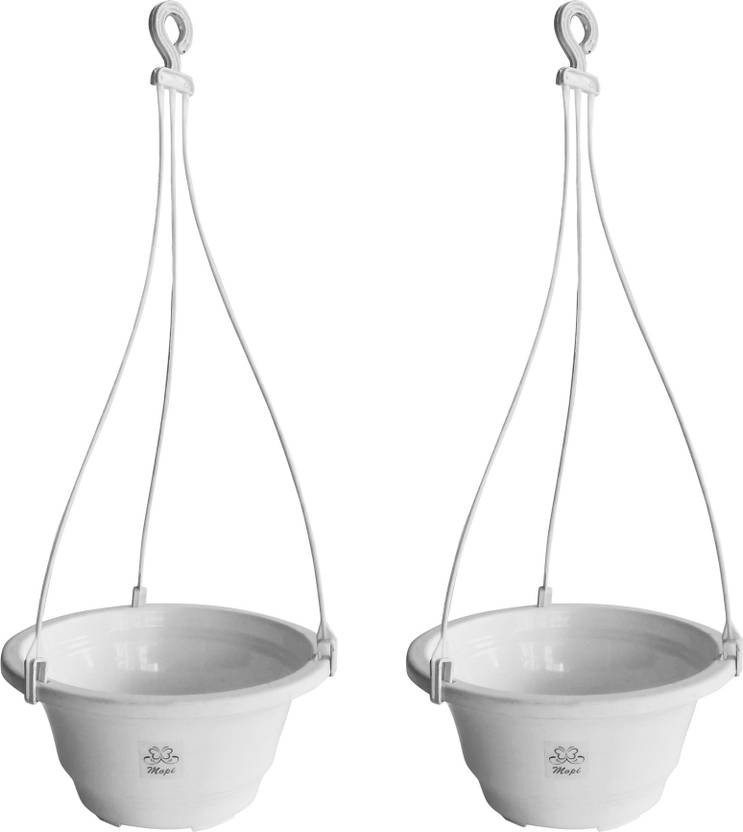 Mopi Hanging Flower Pot Container Plastic White Height 11 Cm Mopi Hanging Flower Pot Container Plastic White Height 11 Cm Plant