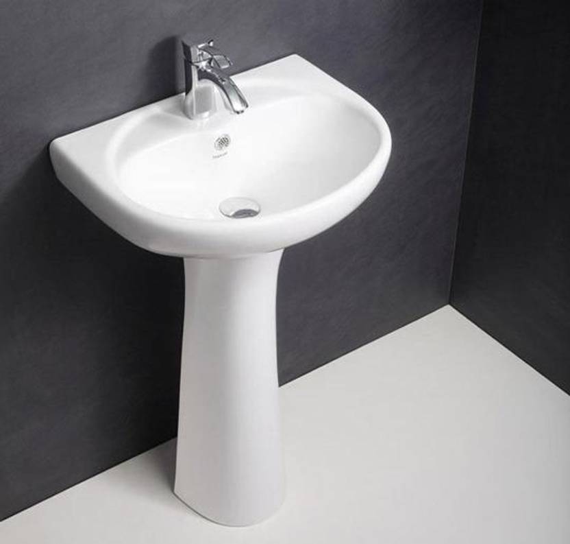 Hindware Full Pedesatal Wash Basin Complete Set Cleo 10012 (50X40