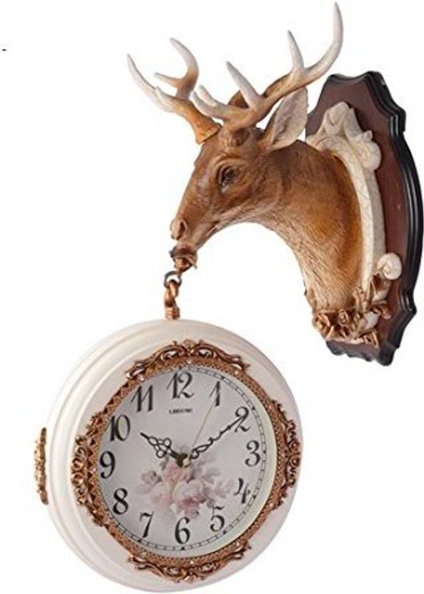 Evolve Advertise Barasingha Style Double Sided Station Wall Clock Evolve Advertise Barasingha Style Double Sided Station Wall Clock Antique Hxwxl 73x31x09