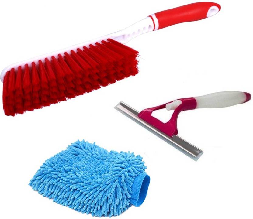 Stylewell Combo Of Carpet Car Seat Mats Bed Cleaning Hard Long Bristles Plastic Wet Dry Brush Multi Purpose Microfiber Home Office Bike