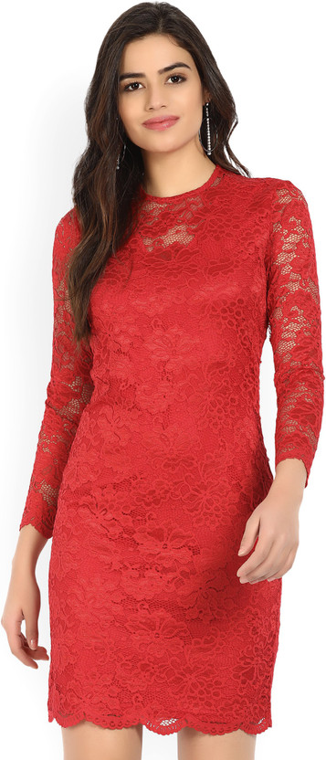 vero moda red lace dress