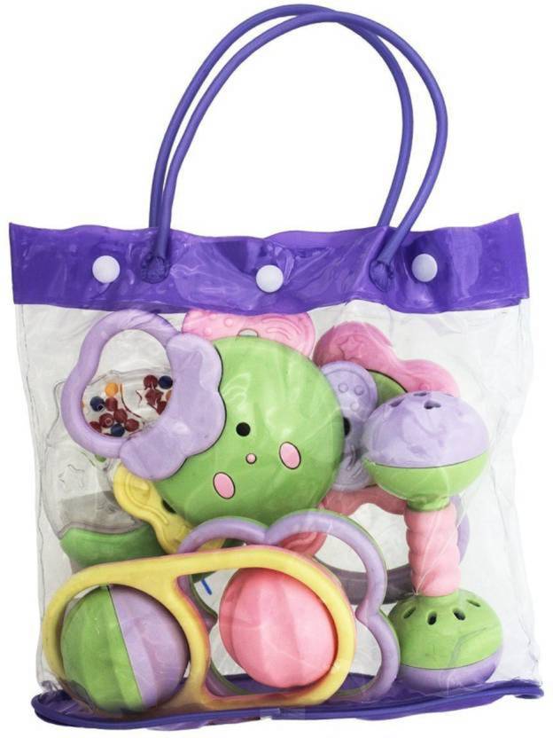 A R ENTERPRISES 6 Pcs Baby Bag Rattle set Rattle (Multicolor) Rattle