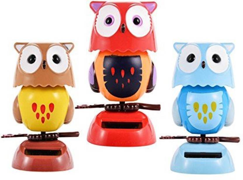 Generic Urtop 3pcs Plastic Desk Dancing Solar Toy Cute Owl Animal