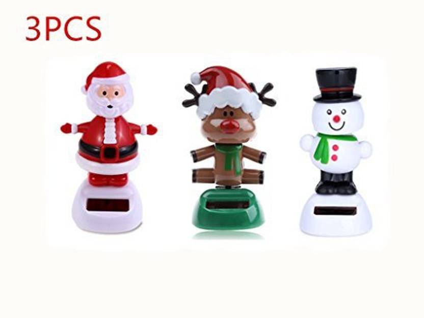 Generic Urtop 3pcs Desk Dancing Solar Toy Santa Claus Elk