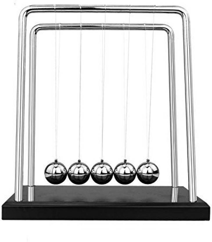 Generic Katedy Newton S Cradle With Black Wooden Base 7 1 4