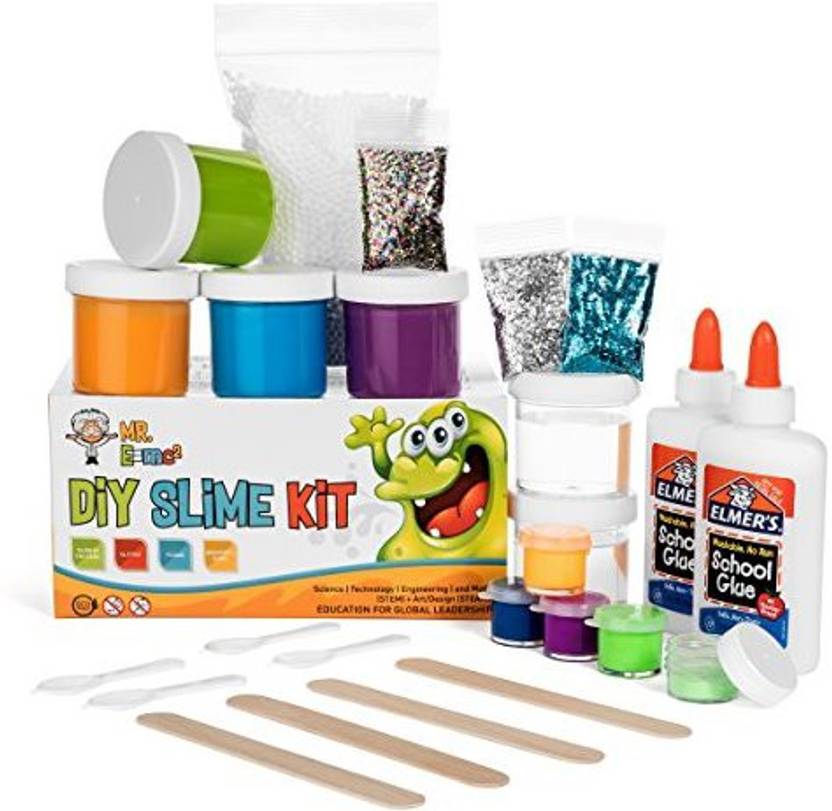 Mr E Mc Homemade Slime Kit How To Make Putty And Goo Mr E Mc Homemade Slime Kit How To Make Putty And Goo Includes Containers Ings Supplies For 4 Diffe Multicolor
