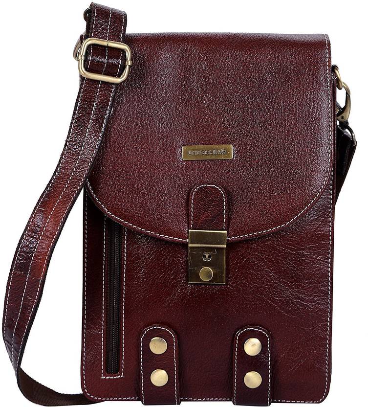 Longhorns Men Women Casual Brown Leatherette Sling Bag