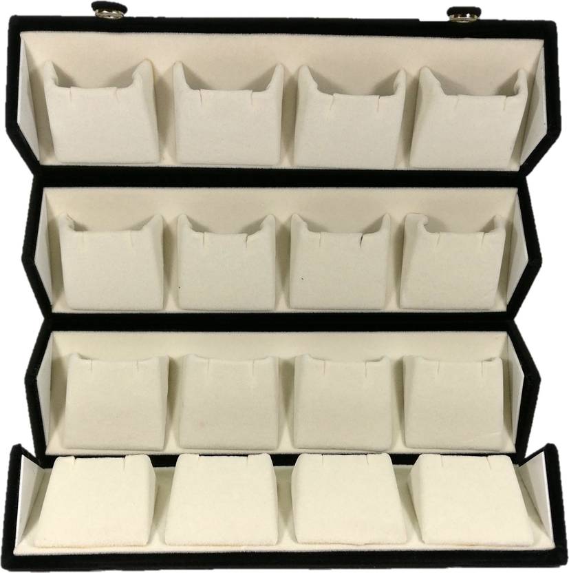 Addyz Large Earring Studs Tops Velvet Folder 16 Pairs Organizer Addyz Large Earring Studs Tops Velvet Folder 16 Pairs Organizer Jewellery Vanity Box